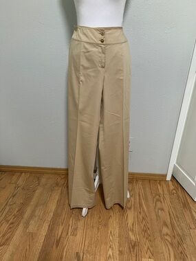 St. John Collection Tan Cotton Blend Pants Mid Rise Size 12